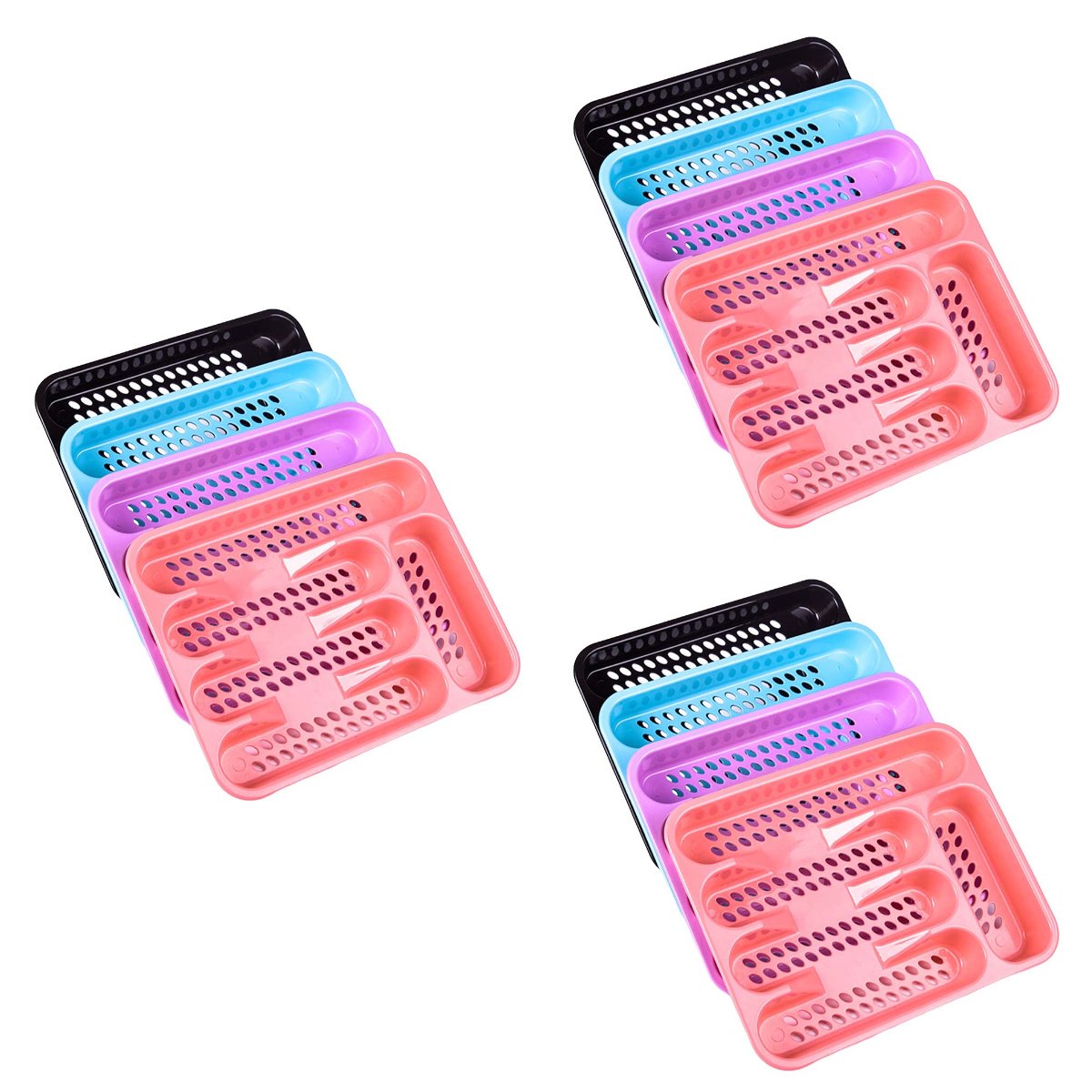 3 Count Kitchen Drawer Storage Tray with Lids Cutlery Organiser C408