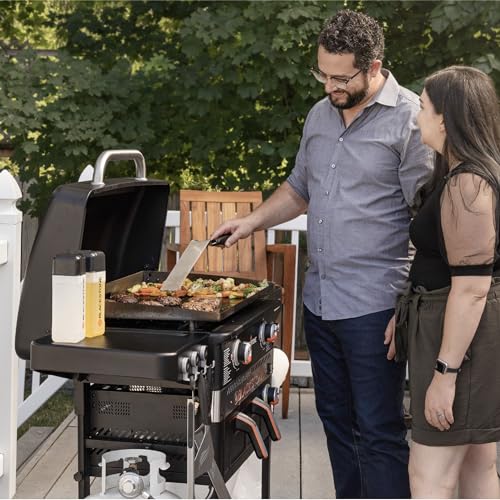 28 inch Black Stainless Steel Gas Griddle with Hood P5841
