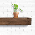 Rustic Real Wood Floating Mantle Shelf K363174