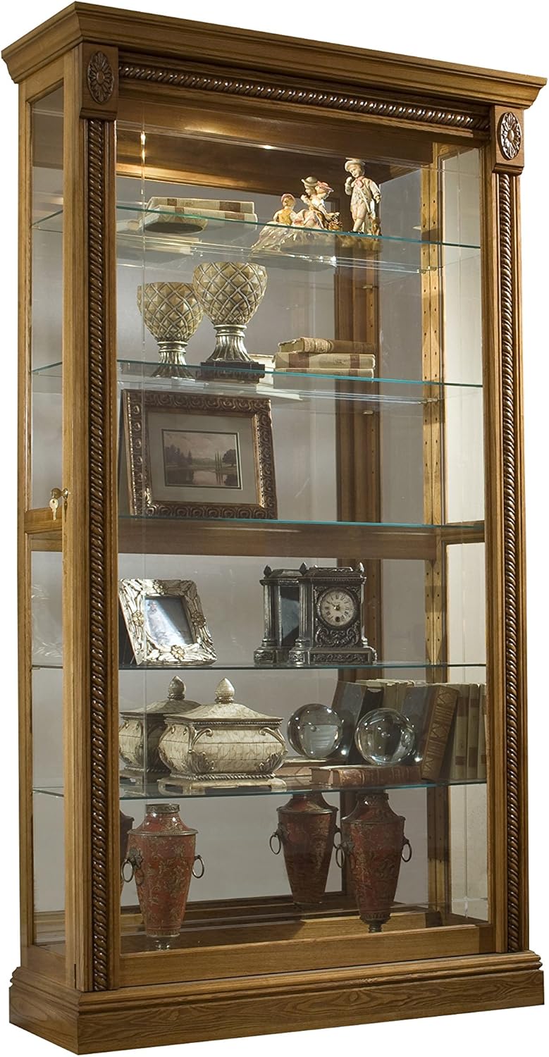 Medium Brown Two Way Sliding Door Curio Q22847