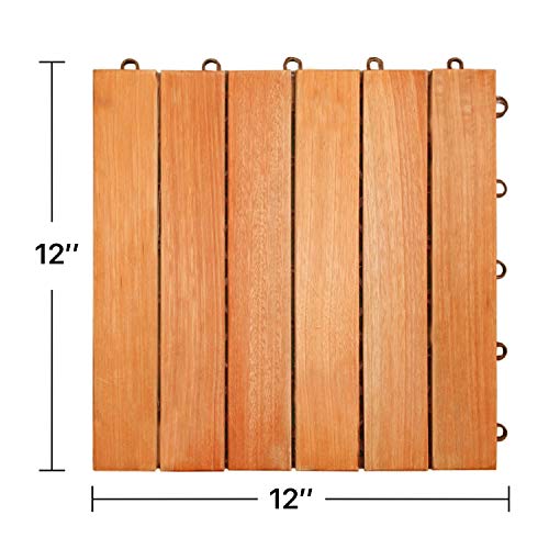 8-Slat Acacia Hardwood Interlocking Deck Tile M520