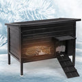 Large Size 34.2" L*21.2" W*26.7" H Insulated Wooden Cat Shelter Q458