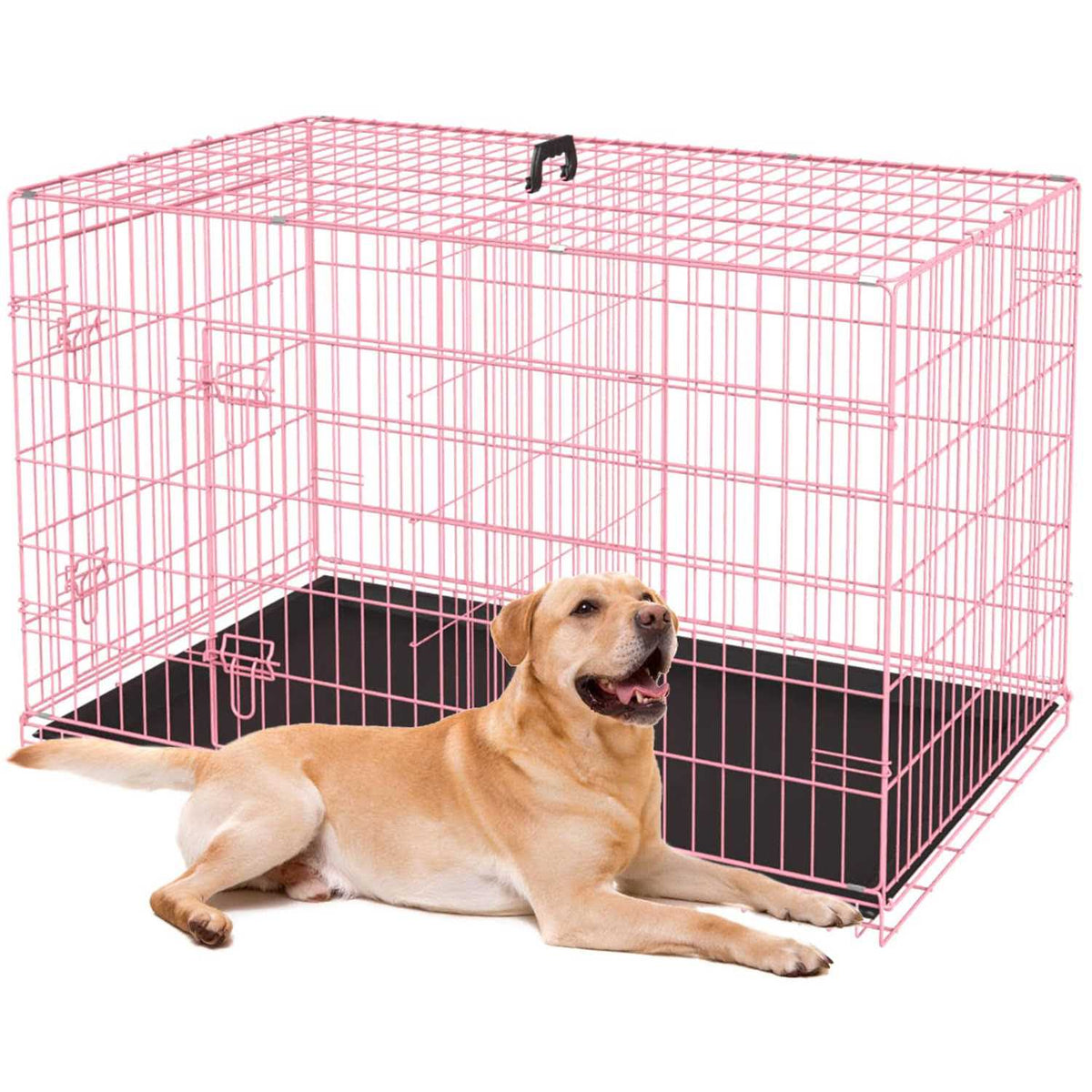 24,30,36,42,48 Inch Folding Wire Dog Crate with Double-Door B8268