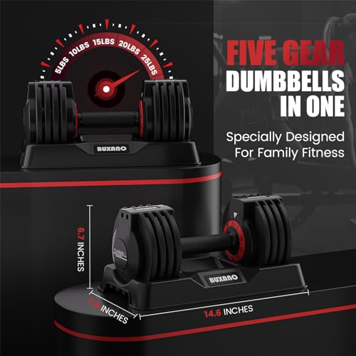 Adjustable Dumbbell 25LB Single Dumbbell Weight with Non-Slip Handle W859
