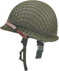 WWII US Army M1 Helmet Metal Steel Shell Replica with Net Canvas Chin Strap Cat Eye Band I166