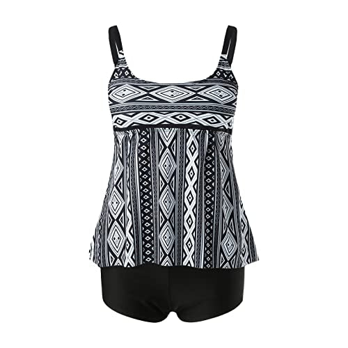 Plus Size Loose 2 Piece Tankini Swimwear Z4589