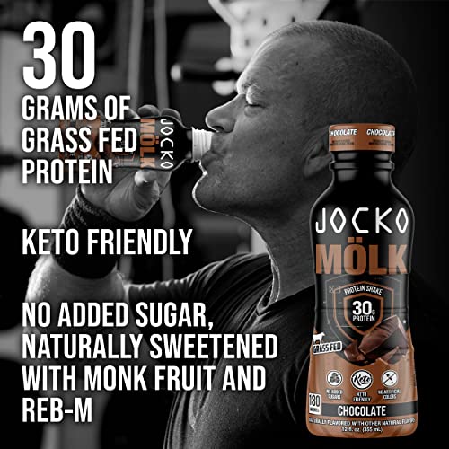 30g Grass Fed Protein Shakes Ready to Drink 12 FL Oz (Pack of 12) Chocolate V437