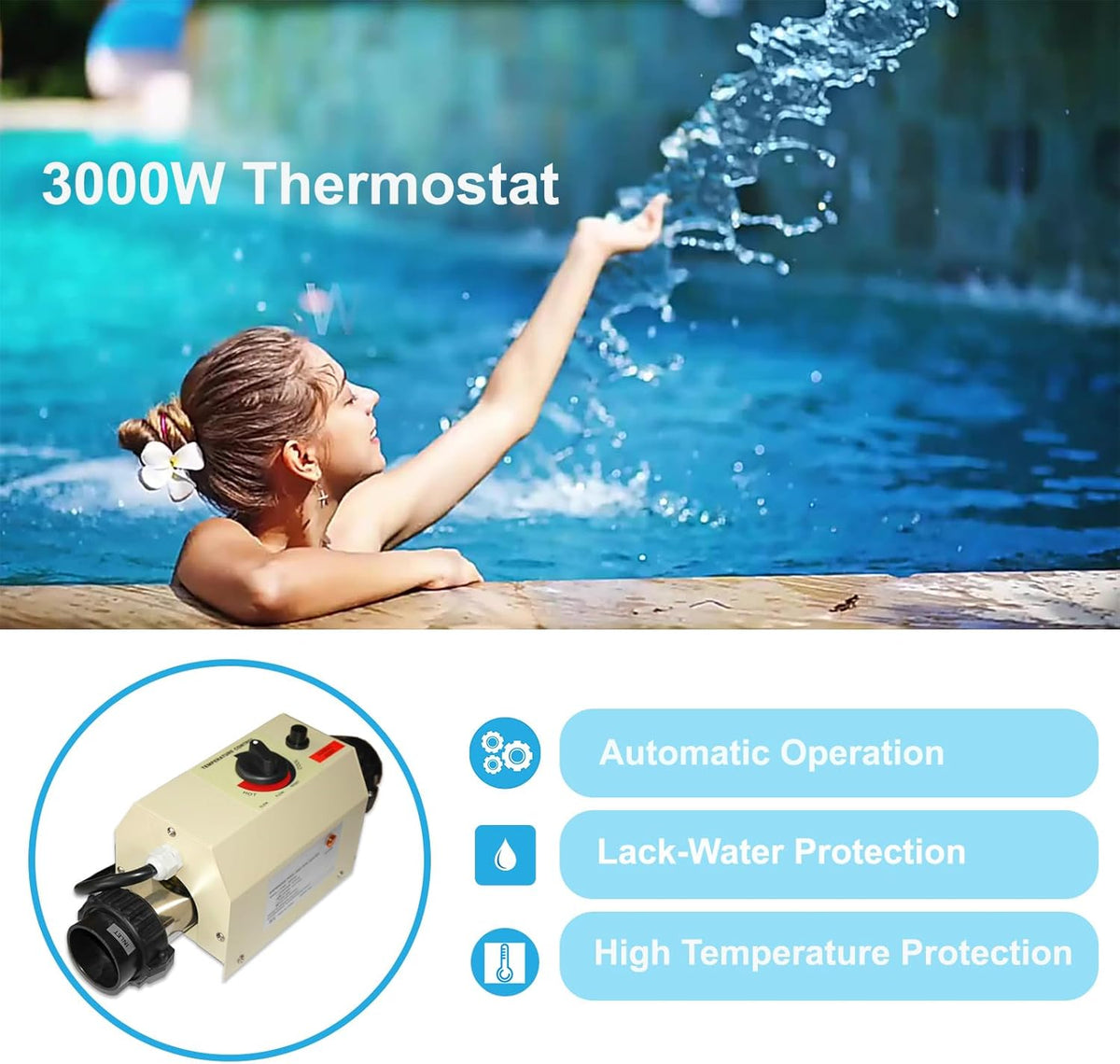 3KW 220V Electric Swimming Pool Heater W49887